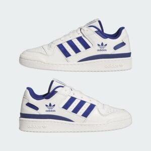 New Men's Adidas Forum Low CL Shoes Blue & White Size 19
